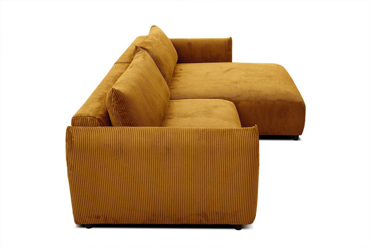 ECKSOFA TAUER 5-Sitzer, honig - Schwarz/Honig, Holzwerkstoff/Kunststoff (292/174cm) - Courtois Laville
