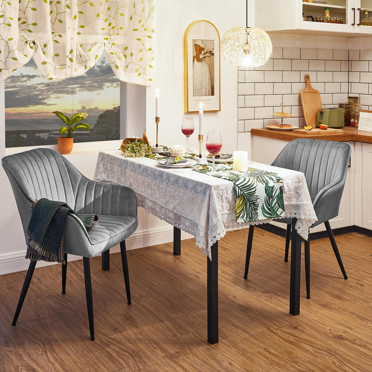 ESSZIMMERSTUHL Maggie - Grau, Holzwerkstoff (60/84/60cm) - SONGMICS