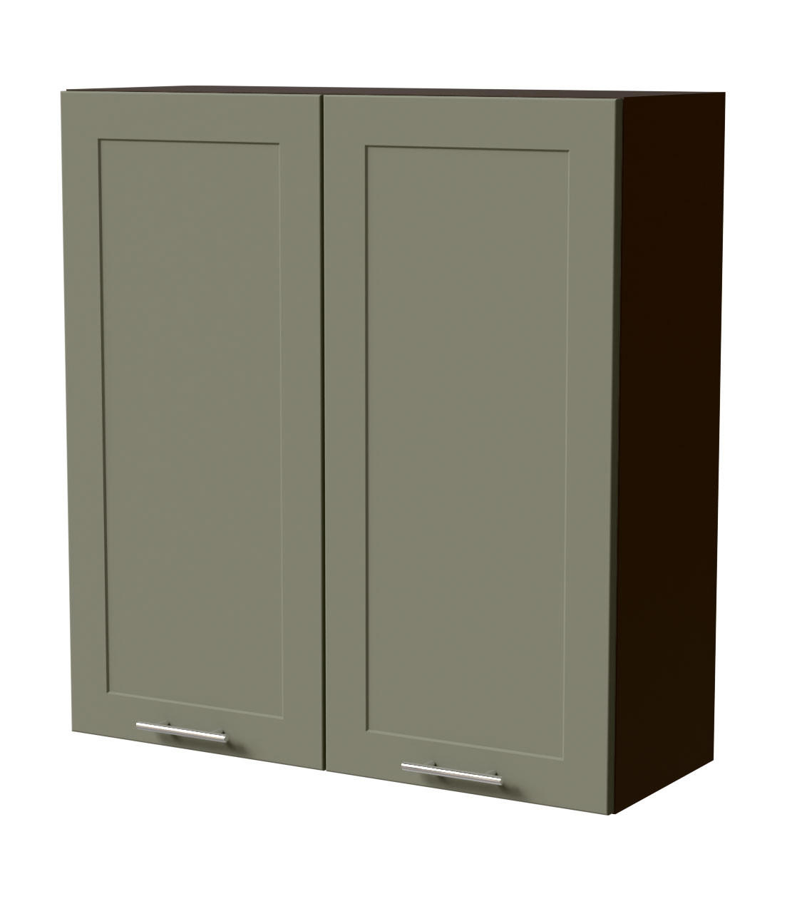 HÄNGESCHRANK Oslo W4/90 Lava / Reed Green Matt 90 / 32,5 / 96cm - Dunkelgrau/Grün, Holz/Holzwerkstoff (90/96/32.5cm) - Feldmann-Wohnen