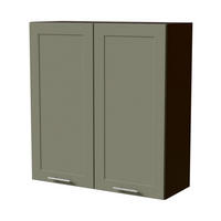 HÄNGESCHRANK Oslo W4/90 Lava / Reed Green Matt 90 / 32,5 / 96cm - Dunkelgrau/Grün, Holz/Holzwerkstoff (90/96/32.5cm) - Feldmann-Wohnen