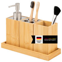 BADEZIMMER 4er-Set, Bambus - Braun, Holz (7/18/8cm) - bremermann