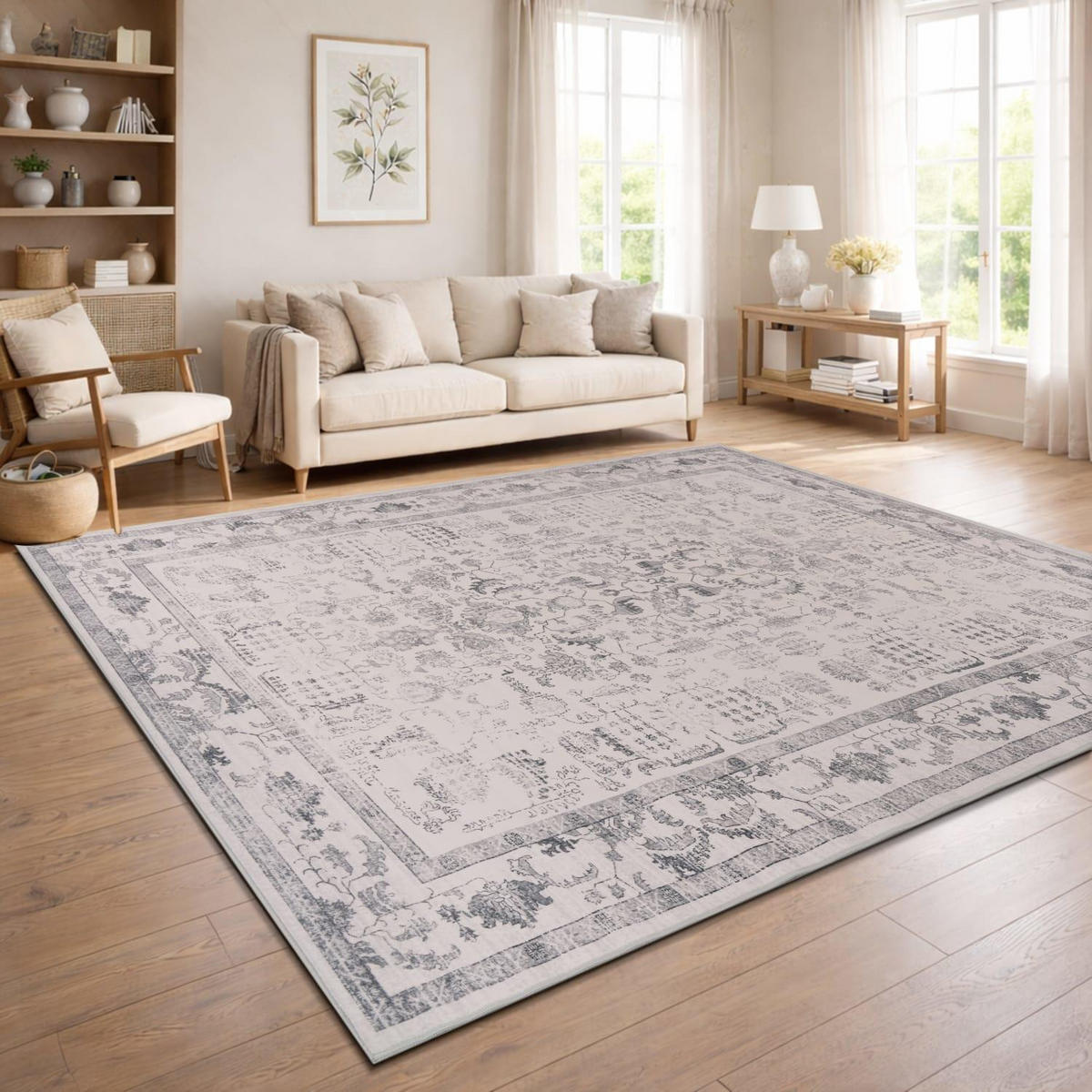 KURZFLOR-TEPPICH SEMER 427 SILBER 160X220 - Silberfarben, Kunststoff (160/220cm) - Paco Home