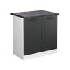 SPÜLENUNTERSCHRANK R-Line Anthrazit Landhaus 80 cm, AP Anthrazit - Dunkelgrau/Anthrazit, Holzwerkstoff (80/81.6/60cm) - Vicco