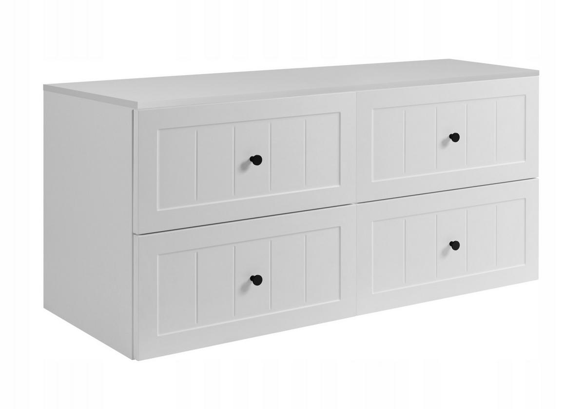 WASCHBECKUNTERSCHRANK GUSTO 120 cm mit Arbeitsplatte Farbe: Mattweiß Mattweiß - Weiß, Holzwerkstoff (120/58/46cm) - Rodan