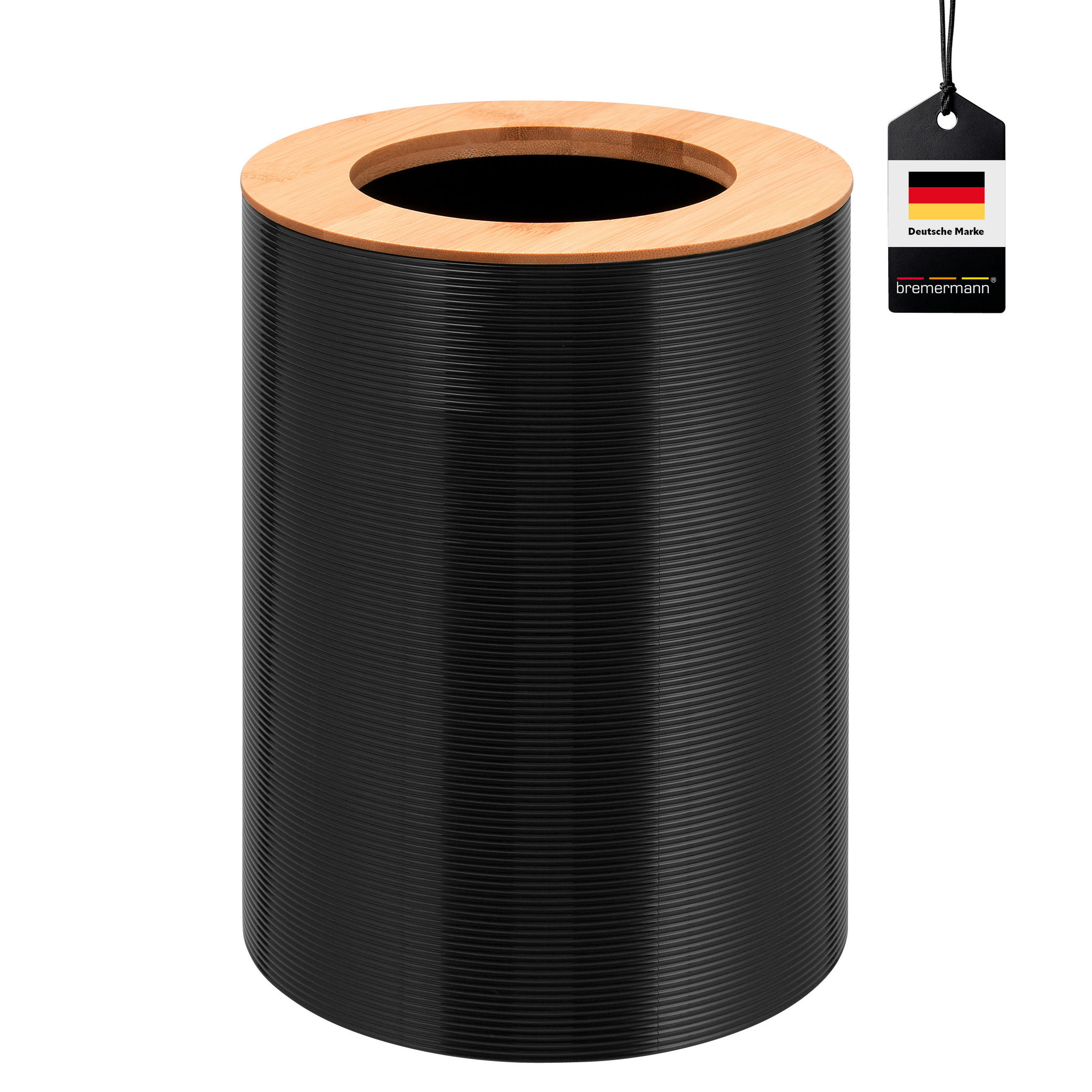 KOSMETIKEIMER SEGNO 5,5 Liter, schwarz - Schwarz, Kunststoff (19/24.5/19cm) - bremermann