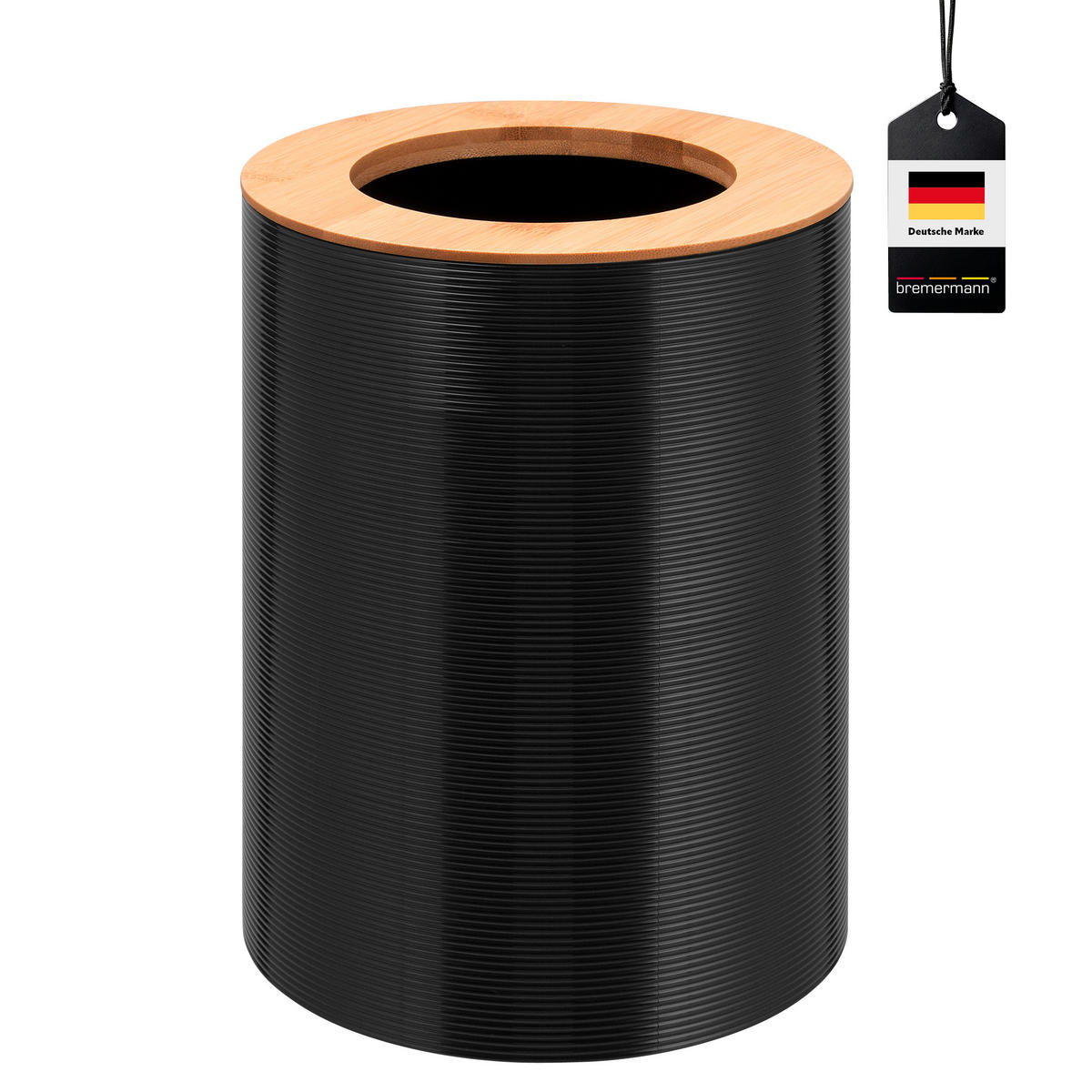 KOSMETIKEIMER SEGNO 5,5 Liter, schwarz - Schwarz, Kunststoff (19/24.5/19cm) - bremermann