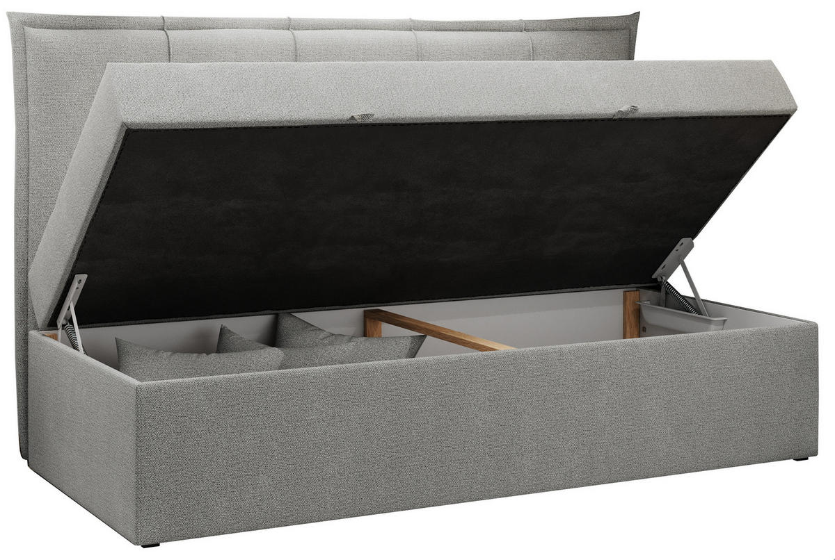 BOXBETT BANCO 90/200 Hellgrau Struktur - H3 - Hellgrau, Holz/Textil (90/200cm) - MKS