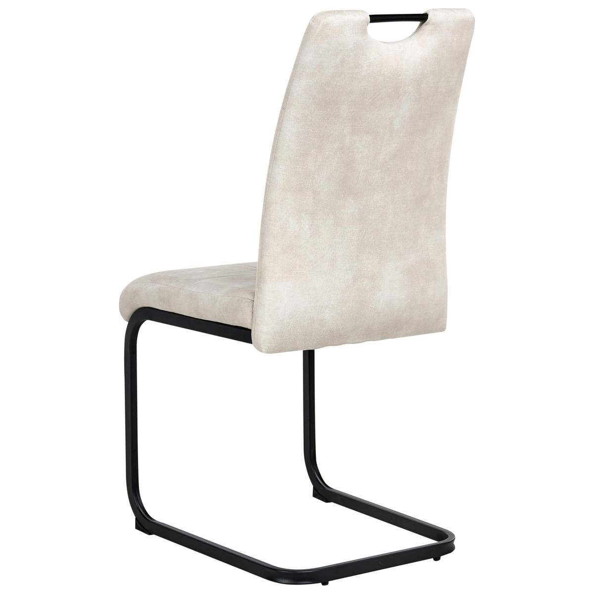 ESSZIMMERSTUHL 4er-Set Hellbeige Cisco - Beige/Schwarz, Textil (43/98/50cm) - Beliani