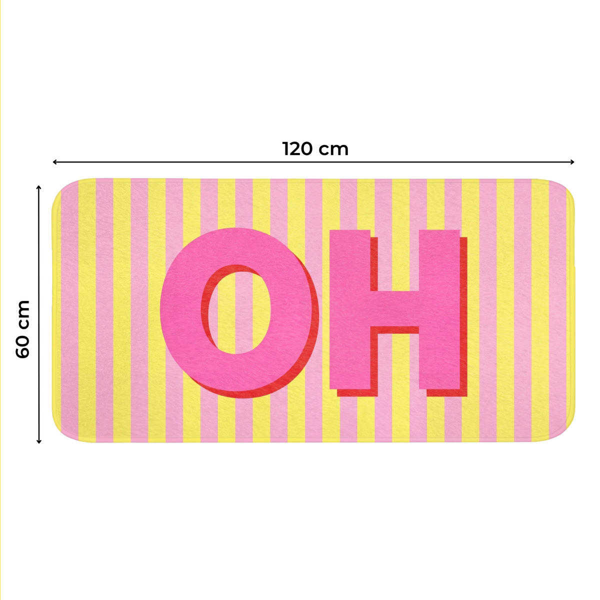 WC-VORLEGER Text - Streifen - Rosa WC Teppich 120x60 cm - Multicolor, Kunststoff/Textil (120/60cm) - OnlyWow