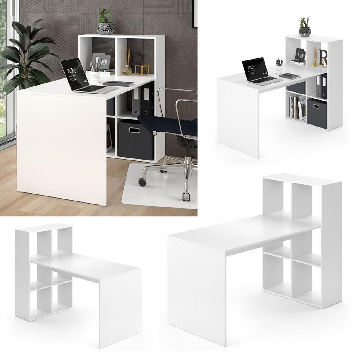 SCHREIBTISCH Emir Weiß 72 x 143.8 cm - Weiß, Holzwerkstoff (143.8/72/107.8cm) - Vicco