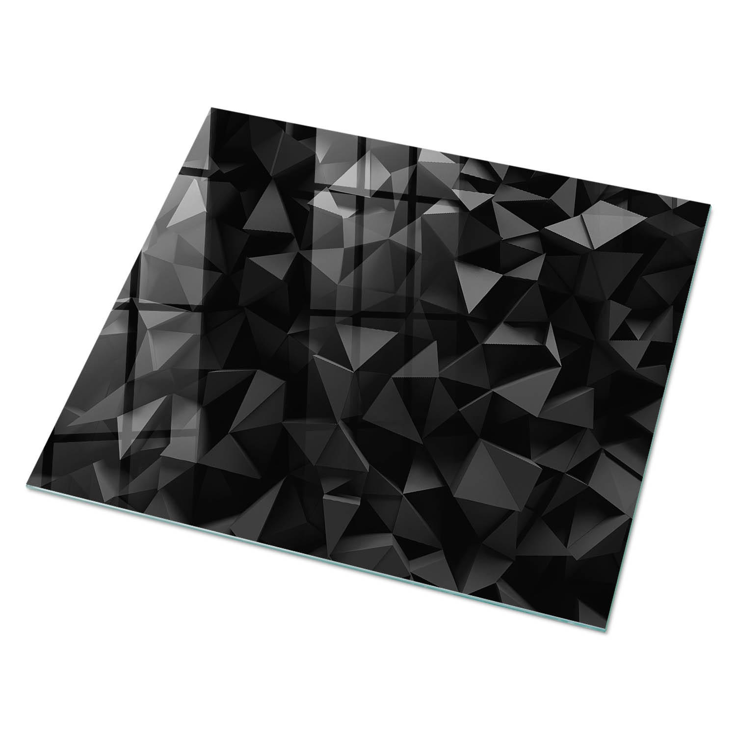 GLASPLATTE 80x60 cm – Schwarze Strukturen - Schwarz, Glas (0.4/80/60cm) - ArtPrintCave
