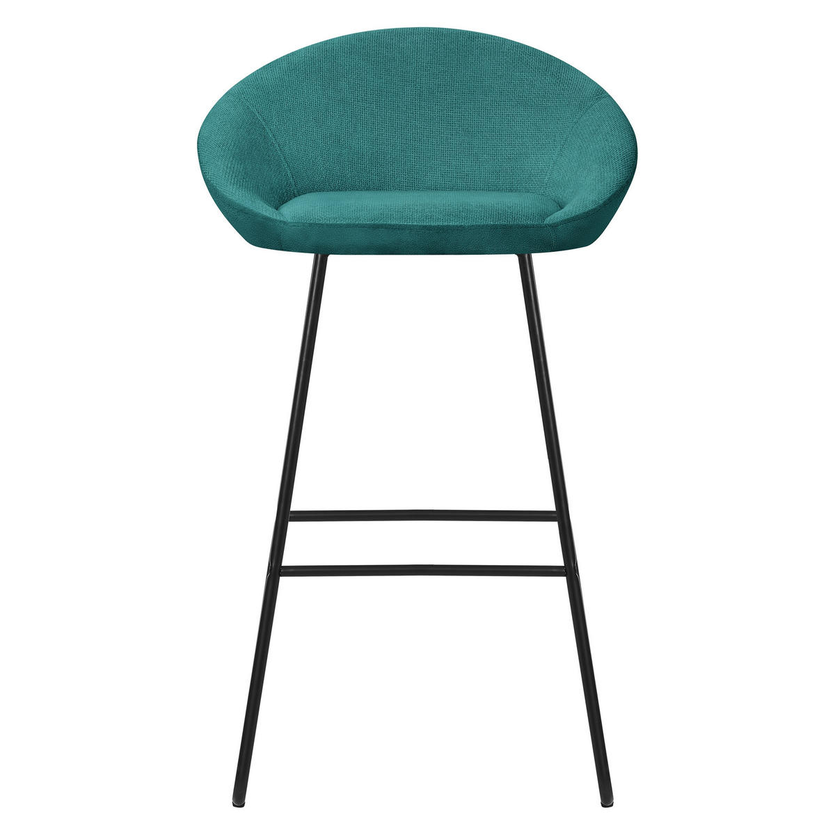 BARHOCKER 2er Set Petrol mit Stoffbezug - Türkis/Schwarz, Metall (56/94/50cm) - ML-DESIGN