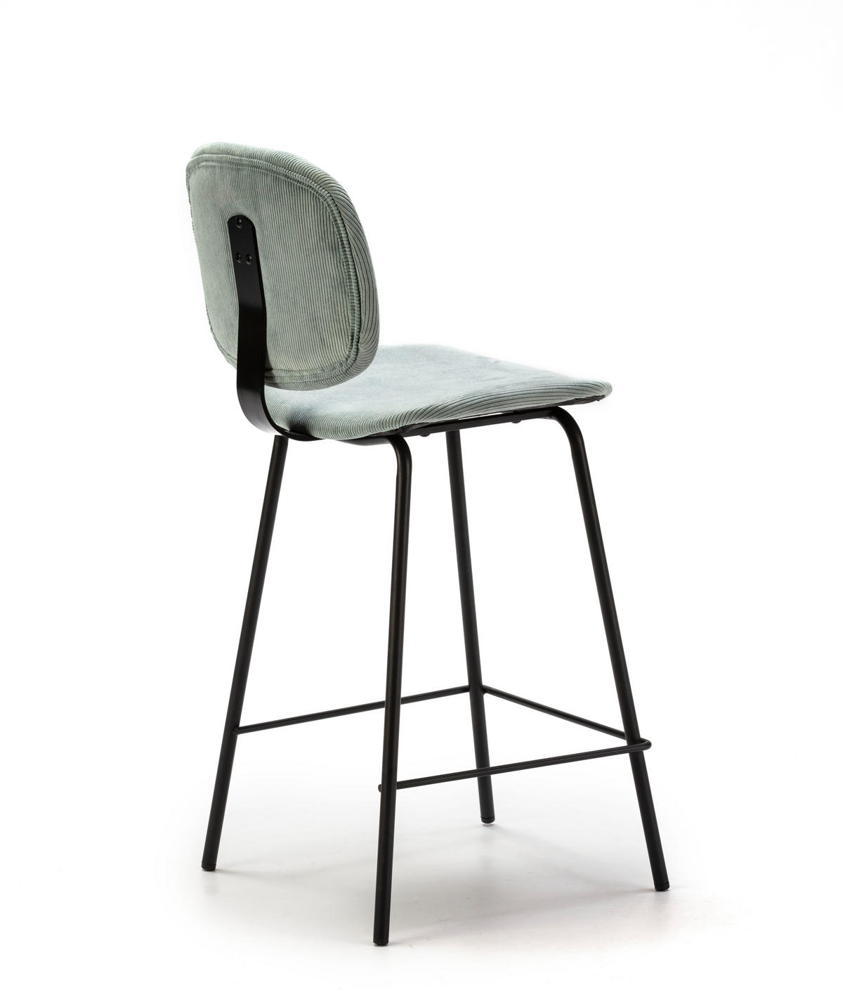 HOCKERN (Set aus 2) aus cordstoff mit schwarzen metallbeinen - arus 44/50/65 cm - Schwarz, Textil (50/65/44cm) - Calicosy