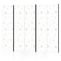 PARAVENT Einseitig Bedruckter 5-tlg 225x172 cm Luftballons Wolken - Weiß, Holz/Textil (225/172/3cm) - Muralo