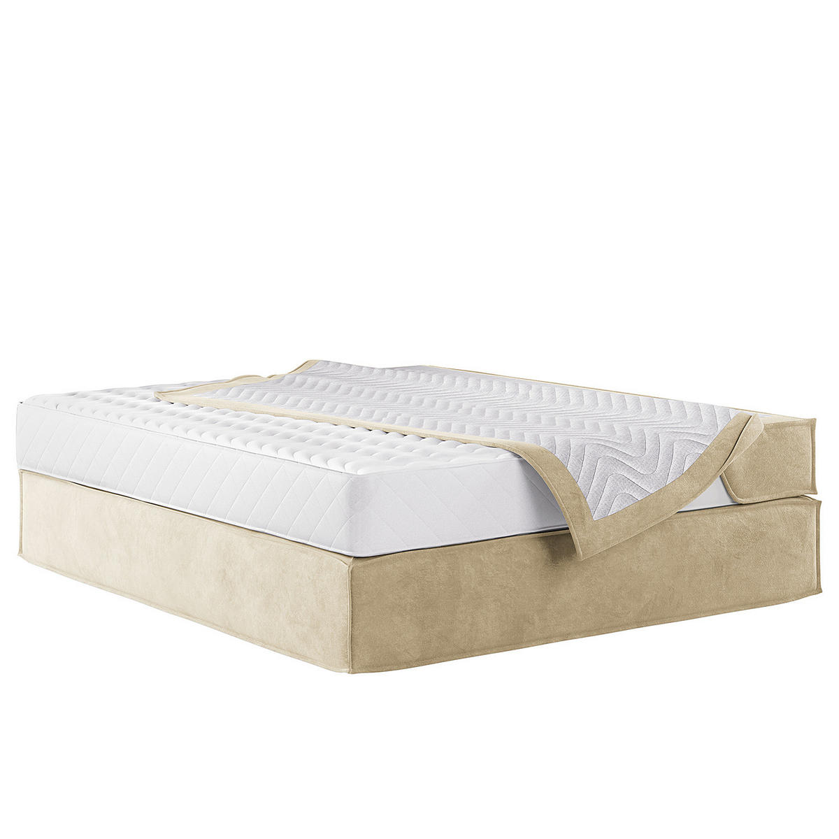 BOXSPRINGBETT - Premium - Beige, Textil (200/200cm) - home24