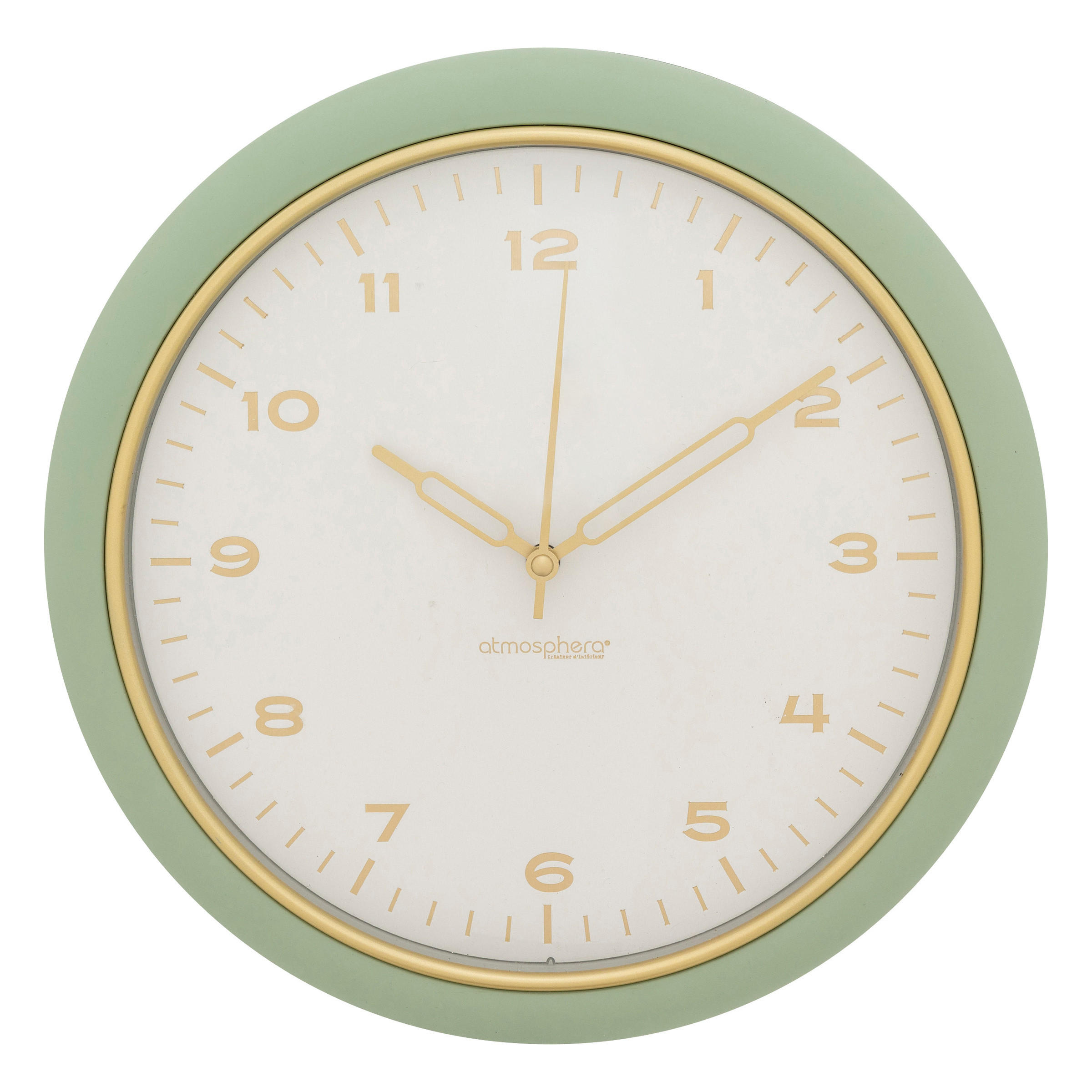 WANDUHR Clarrise Ø 28 cm - Grün, Kunststoff (5.7/28/28cm) - Atmosphera Createur d´interieur