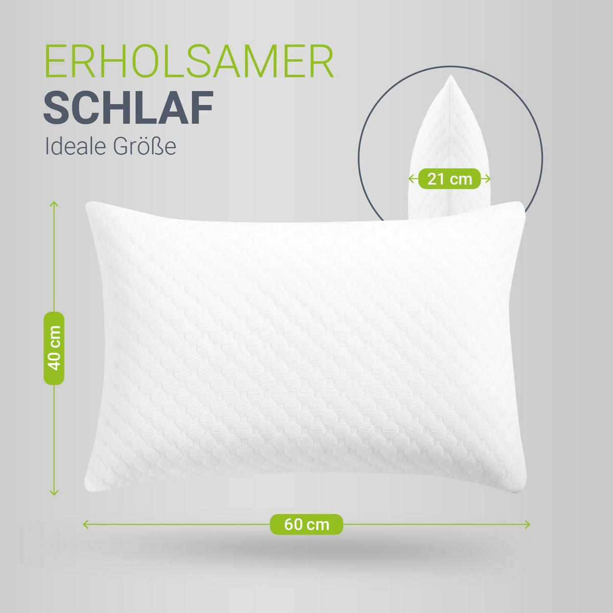 KOPFKISSEN 60x40 cm (2er-Set) - Weiß, Textil (40/60cm) - Juskys