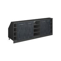 KUHINJSKI ORMAR ZA KOSINE KROVA R-Line Crni Beton 210 cm Set od 5 ormarićnih korpusa, dubina 60 cm - crna/antracit, drvni materijal (210/83.8/60cm) - Vicco