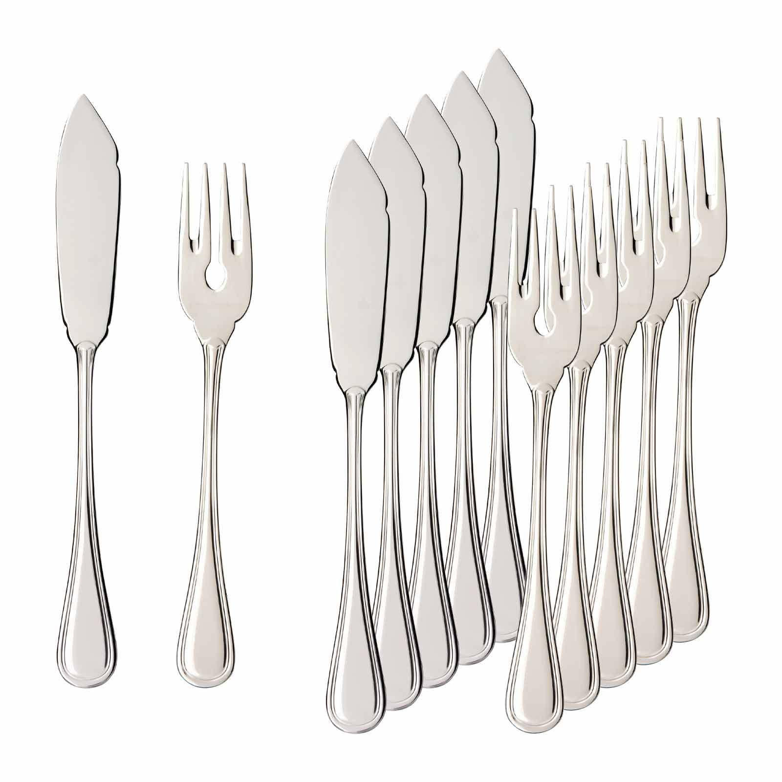 FISCHBESTECK Neufaden Merlemont silber 6er Set - Silberfarben, Metall - Villeroy & Boch