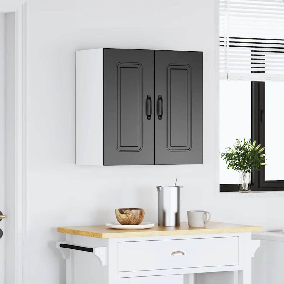 KÜCHEN-HÄNGESCHRANK Schwarz Holzwerkstoff - Schwarz, Holzwerkstoff (31/60/60cm) - vidaXL