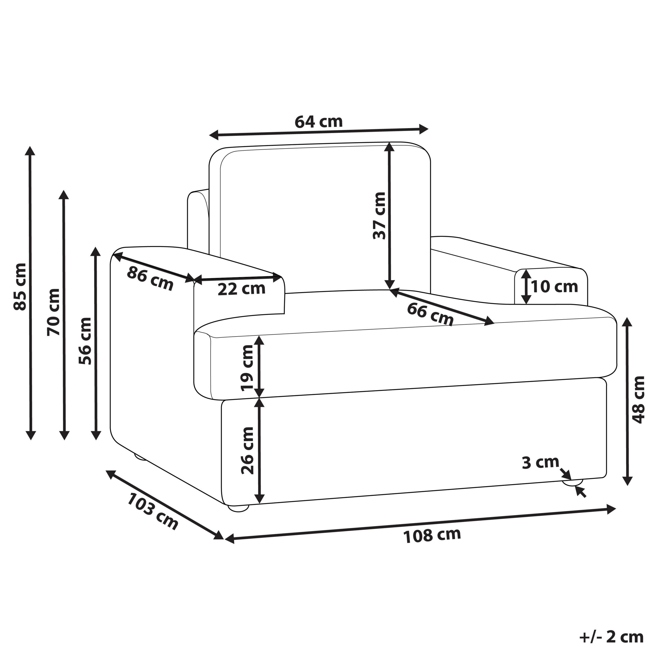 Thumbnail - Beliani Sessel, Grau, Textil, 1-Sitzer, 108x85x103 cm, Wohnzimmer, Sessel, Polstersessel