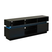 TV-ELEMENT 160/35/60 cm Schwarz mit LED-Licht - Schwarz, Holz (160/60/35cm) - Oxeza