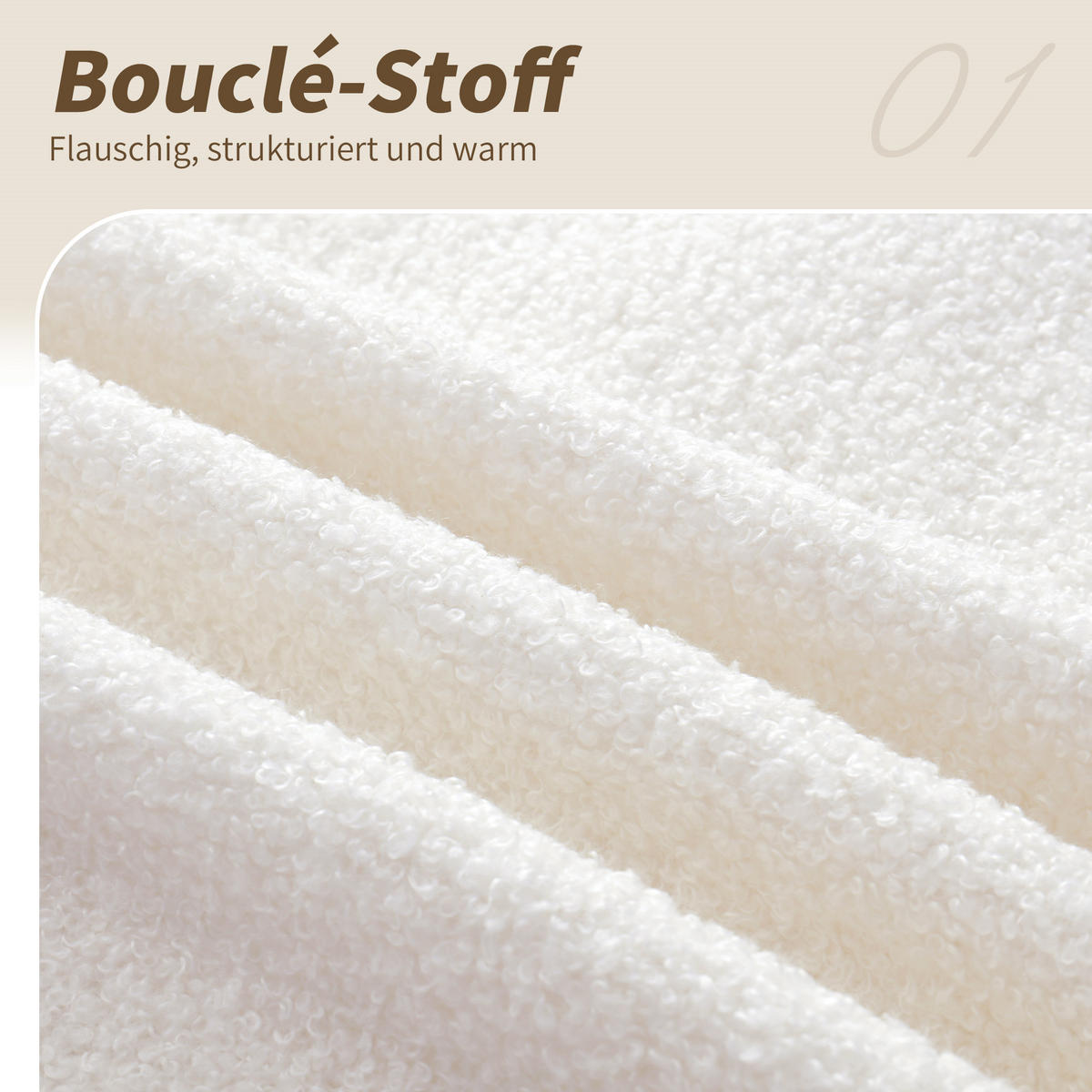 KINDERBETT 90/200 cm in Beige Bouclé mit Bettkasten - Beige, Holzwerkstoff/Textil (90/200cm) - WISHDOR