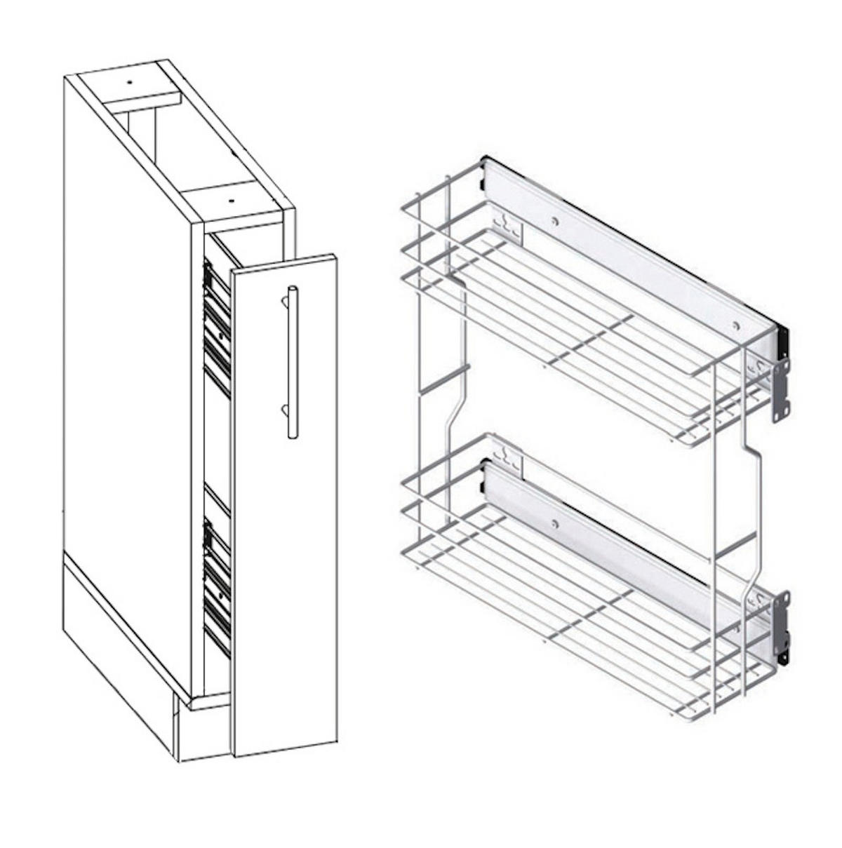 KÜCHENLEERBLOCK Florence weiß / RAL 9003 (K7) signalweiß Hochglanz 9-teilig - Weiß Hochglanz/Weiß, Holzwerkstoff (355/207/50cm) - Feldmann-Wohnen