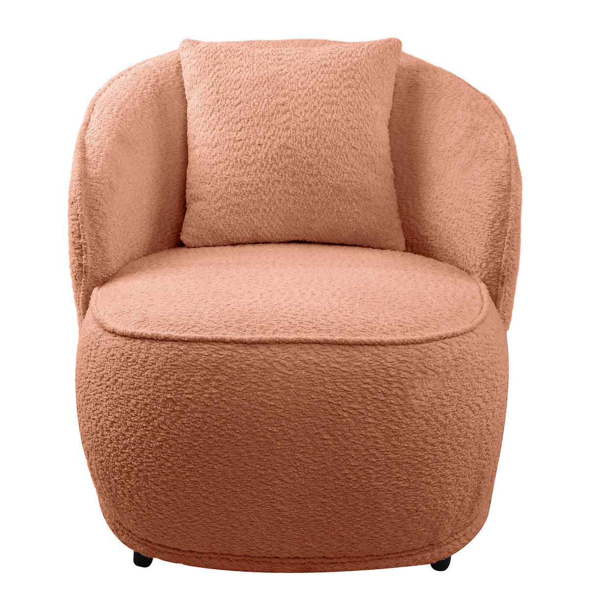 SESSEL - Chenille / Kunststoff - Rosa, Kunststoff/Textil (72/71/78cm) - home24