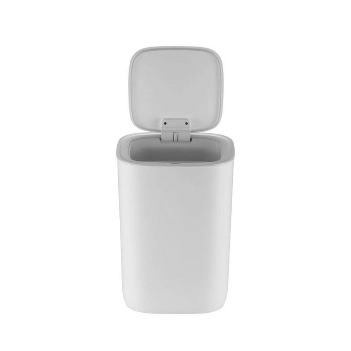 MÜLLEIMER Moderner Quadratischer Mit Smart Sensor 12 Liter 33,7 x 35 x 25 cm Weiß - Weiß, Metall (24.9/33.7/24.9cm) - PROREGAL