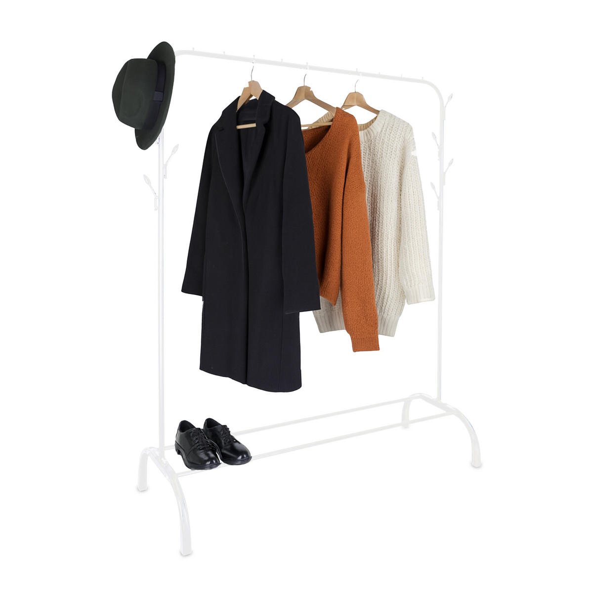 KLEIDERSTÄNDER - Weiß, Kunststoff/Metall (110/148/40cm) - Relaxdays