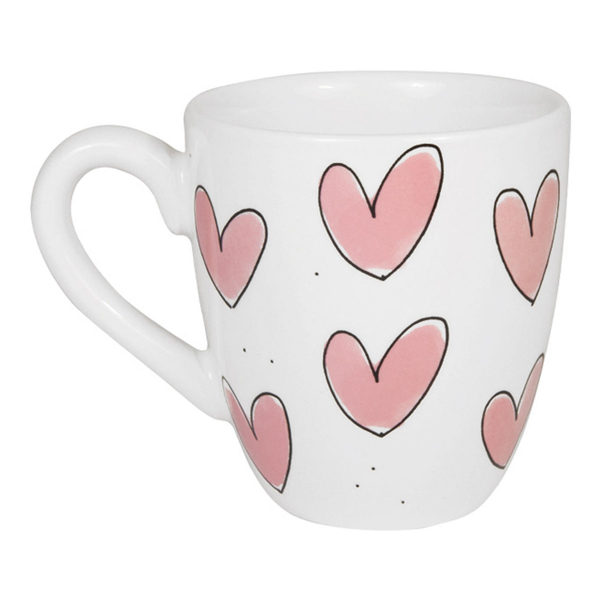 MINI-BECHER Rosa Herzen in Rosa - 200 ml - Pink, Keramik (0.2L) - Blond Amsterdam