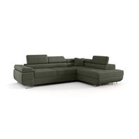 ECKSOFA Monaro Mit Schlaffunktion - Grün, Holzwerkstoff/Textil (275/202cm) - Fun Möbel