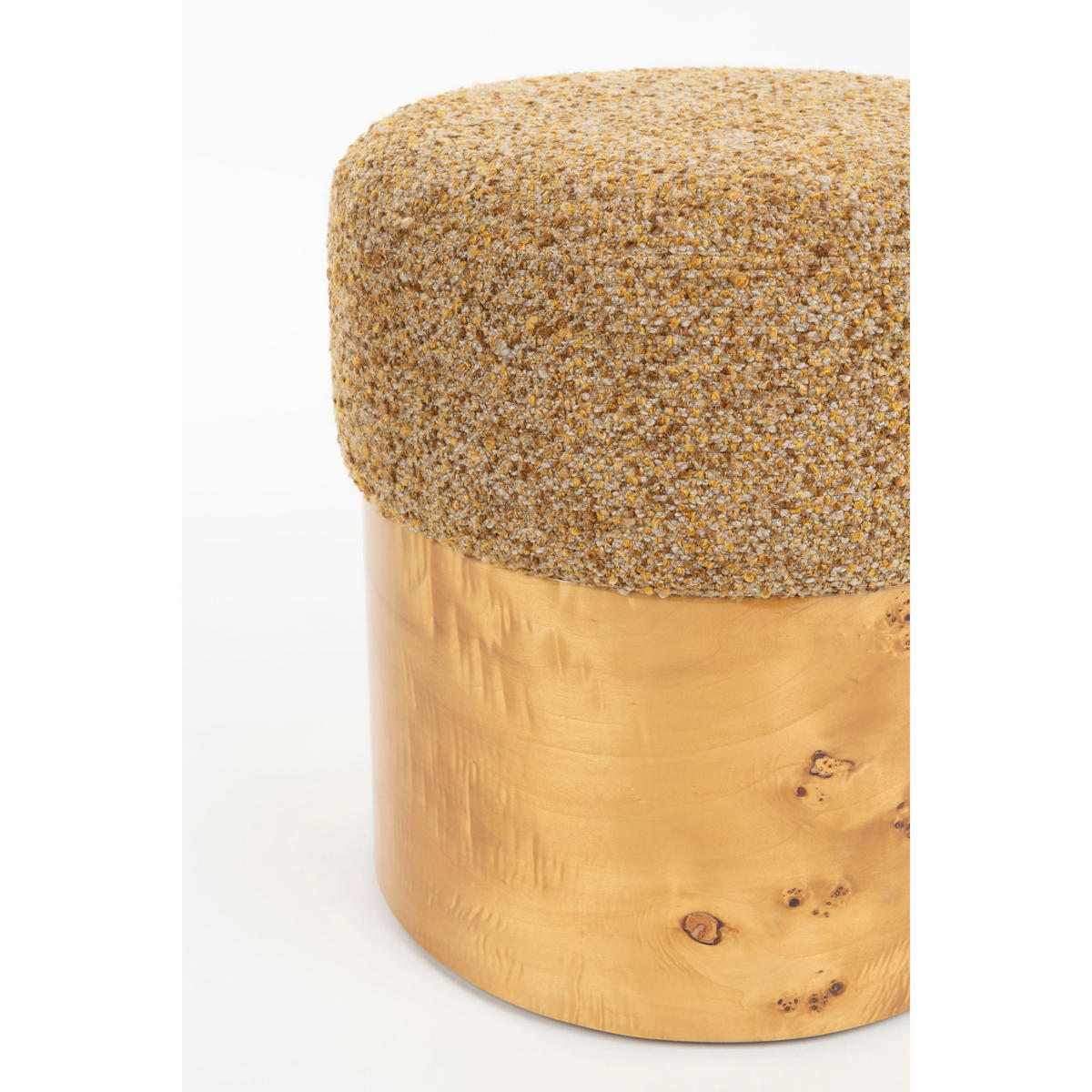 SITZHOCKER Burlin Braun - Braun, Holz (40/44/40cm) - Dutchbone