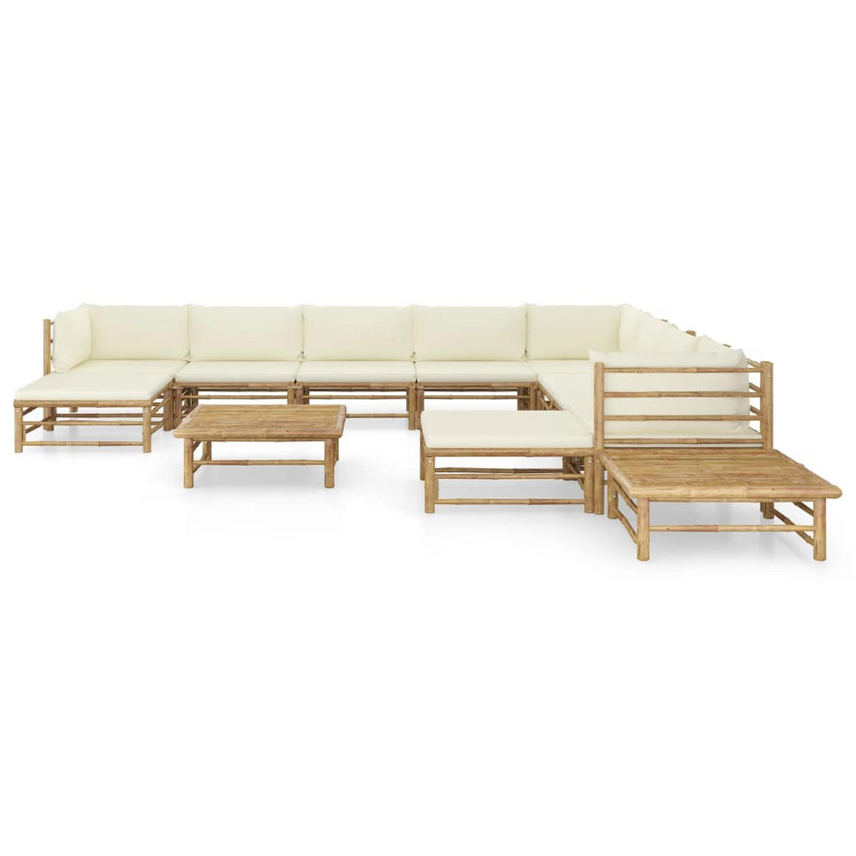 GARTENSET Restuccia 12-teilig - Weiß, Naturmaterialien - Nettlife