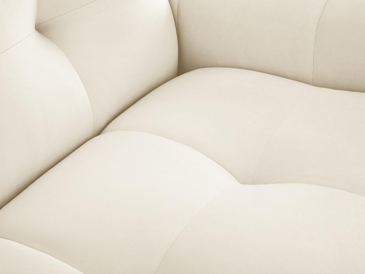ECKSOFA links Kendal aus Samt leichtes beige 6 Sitzplätze - Creme, Textil (231/332cm) - Micadoni