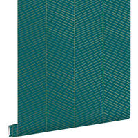TAPETE Fischgrätmuster 53 cm x 10.05 m - Blau, Papier (53/1000cm) - ESTAhome