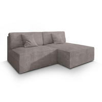ECKSOFA FIORO P Beige Kordstoff mit Schlaffunktion - Beige, Holz (204/148cm) - MASSENO