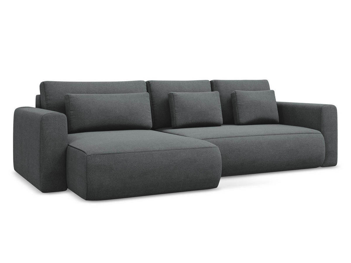 ECKSOFA mit Schlaffunktion Samt Stoff Violett - Lila/Flieder, Kunststoff/Textil (185/290cm) - Makamii