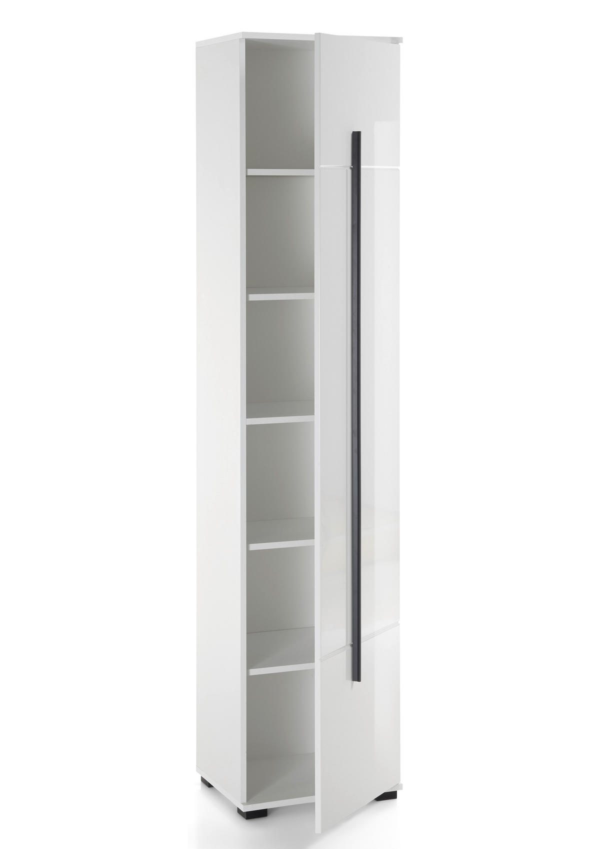 STAURAUMSCHRANK M12 Weiß Hochglanz 45/200/35 cm - Weiß Hochglanz, Holzwerkstoff (45/200/35cm) - Livojo