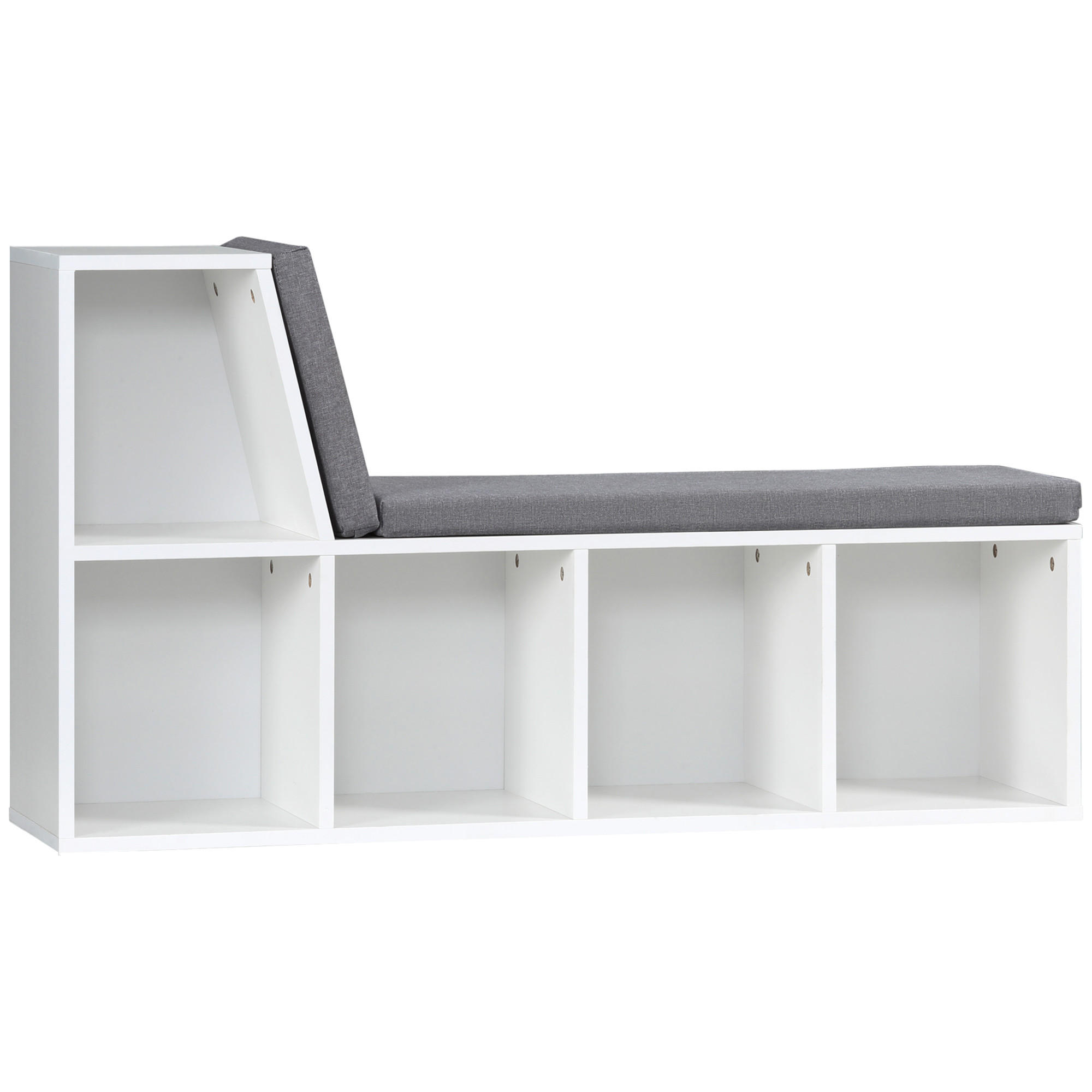 BÜCHERREGAL 108/30/60 cm Weiß/Grau - Weiß, Karton (108/60/30cm)