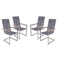 GARTENSTUHL Dimitr 4er Set Edelstahl Anthrazit - Anthrazit, Metall (61/108/56cm) - DELUKE