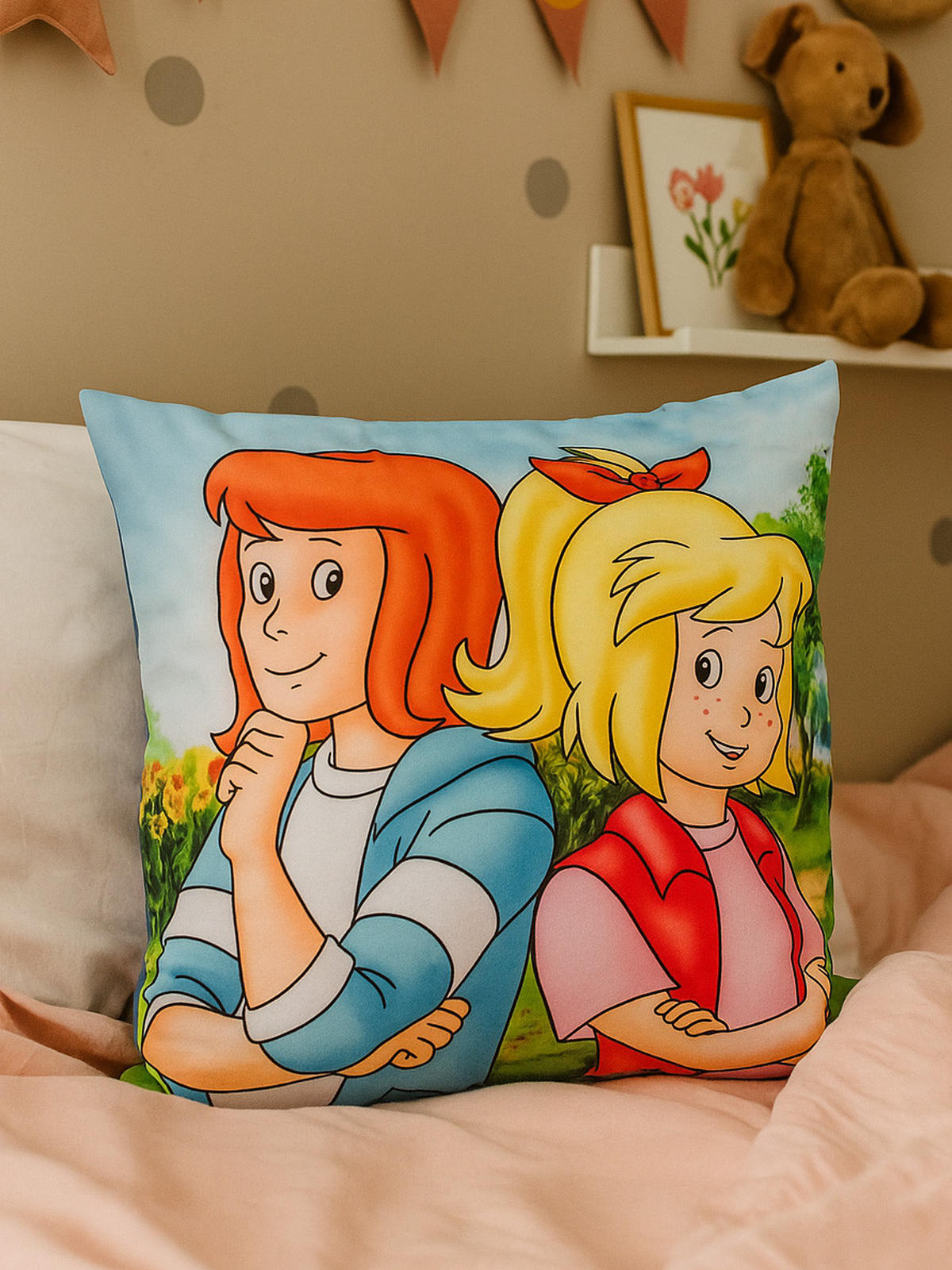 KINDERKISSEN Bibi & Tina Freundschaft 30 x 30 cm - Multicolor, Textil (30/30cm) - United Labels