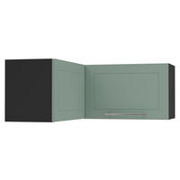 ECKHÄNGESCHRANK Kvantum W14/90/36 Mint Matt / Schwarz Matt 90 / 90 / 36cm - Schwarz/Mintgrün, Holz/Holzwerkstoff (90/36/90cm) - Feldmann-Wohnen