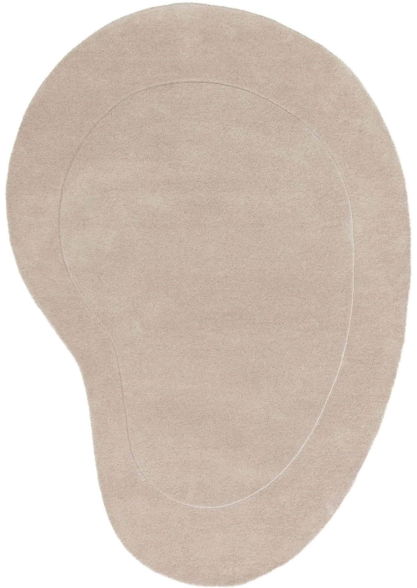 TEPPICH Wollteppich Shape Beige - Beige, Textil (140/1cm) - KUNSTLOFT