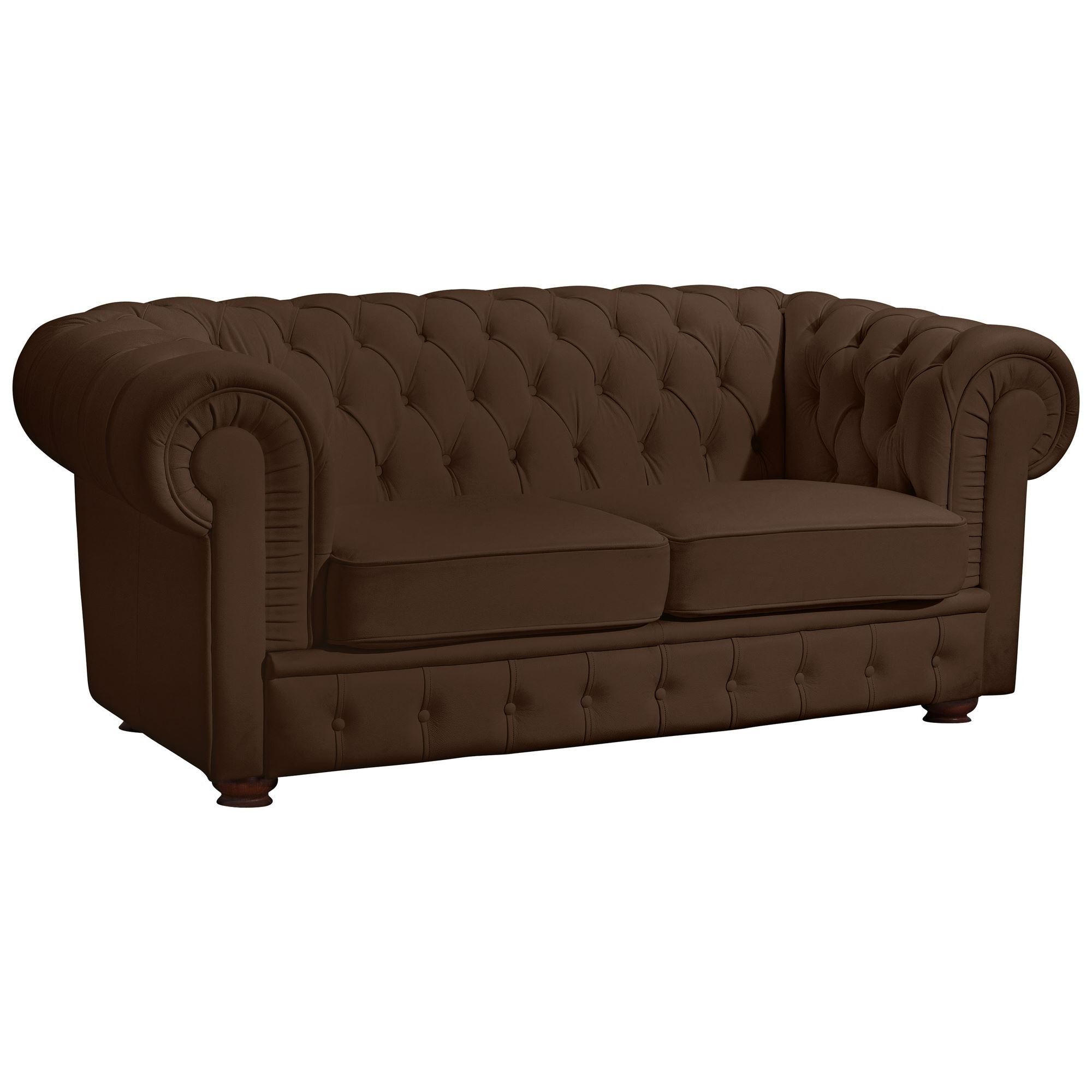 SOFA 2-Sitzer Kalea Bezug pigmentiertes Nappaleder Buche nussbaum dunkel / braun - Braun, Leder (172/76/98cm) - 58aufmkessel