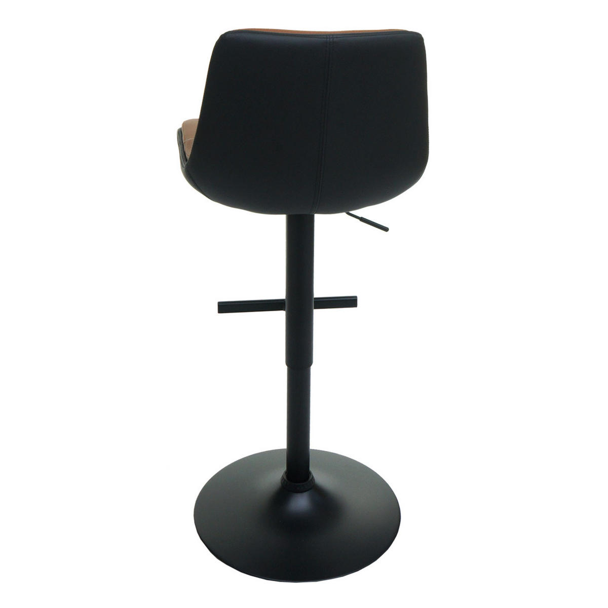 BARHOCKER 2er-Set Sitzhöhe 65-86cm höhenverstellbar mit Lehne Kunstleder Braun - Braun, Kunststoff (53/116/47cm) - PROREGAL