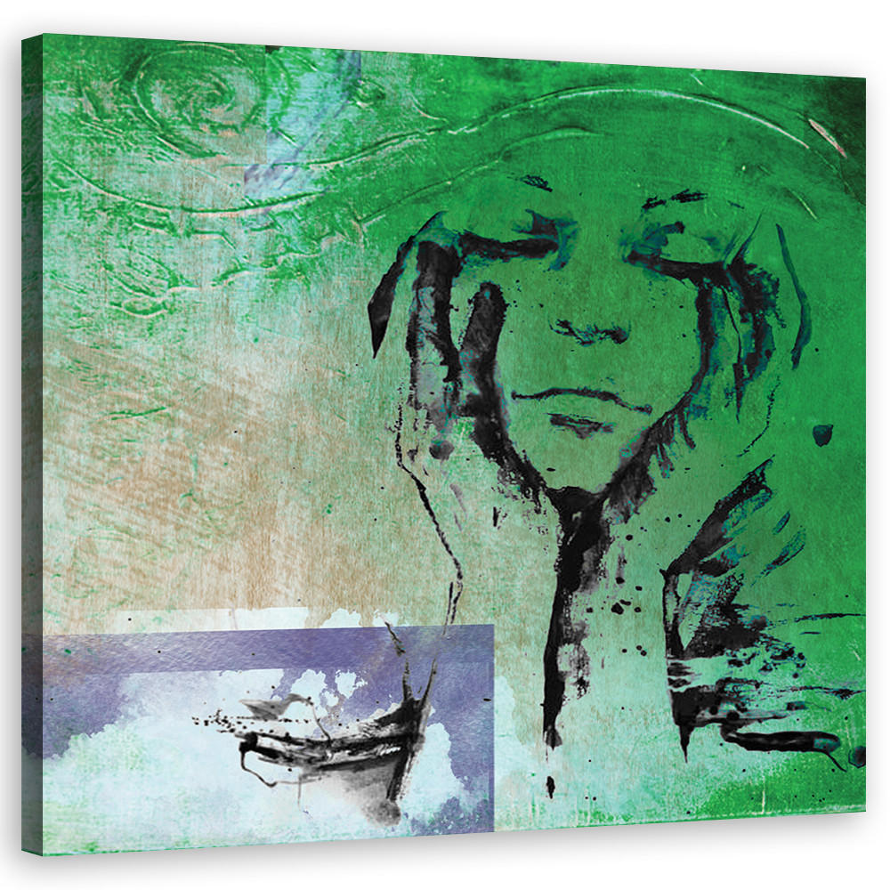 LEINWANDBILD Menschen grün 50x50cm - Grün, Textil (50/50cm) - Feeby