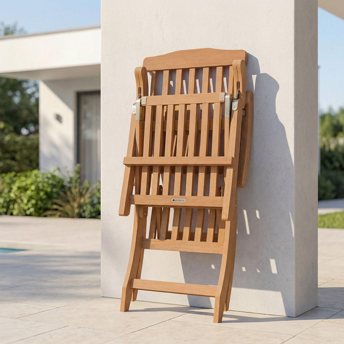 SONNENLIEGE Evia natur 196x54x95 cm (2er-Set) - Naturfarben, Holz (54/95/196cm) - Juskys