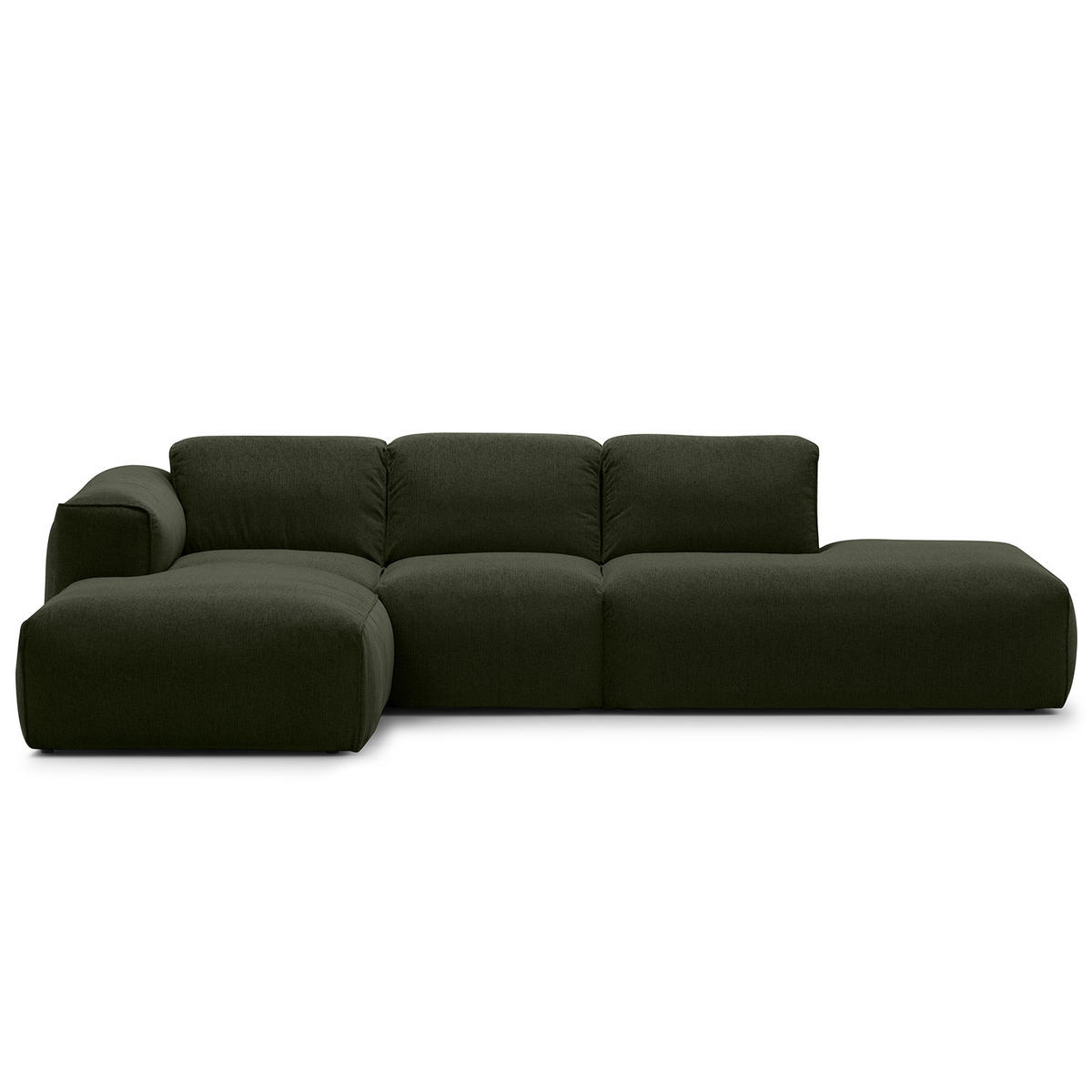 ECKSOFA mit Chaiselongue - Schwarz/Grau, Kunststoff/Textil (290/173cm) - home24